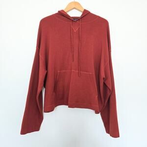JCLP 100% Merino Wool Hoodie Orange Hooded Sweatshirt Size M